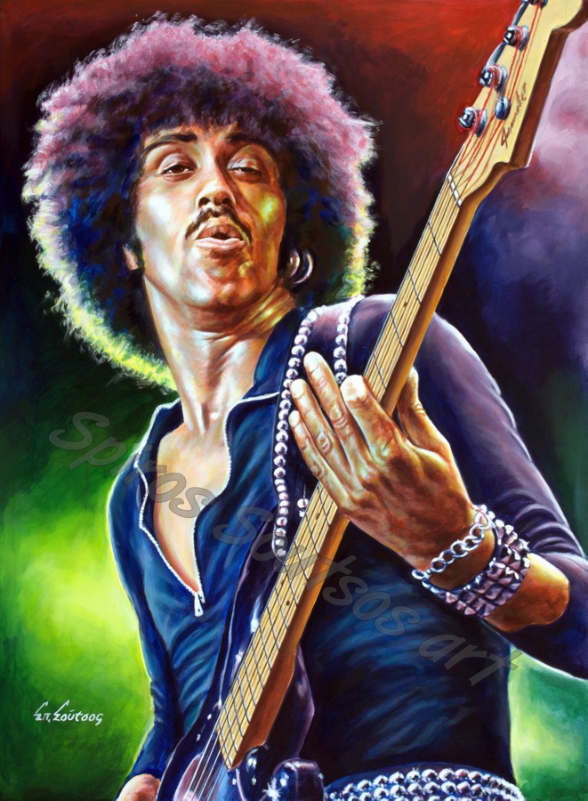 Phil Lynott painting portrait,Thin Lizzy painted poster, original artwork