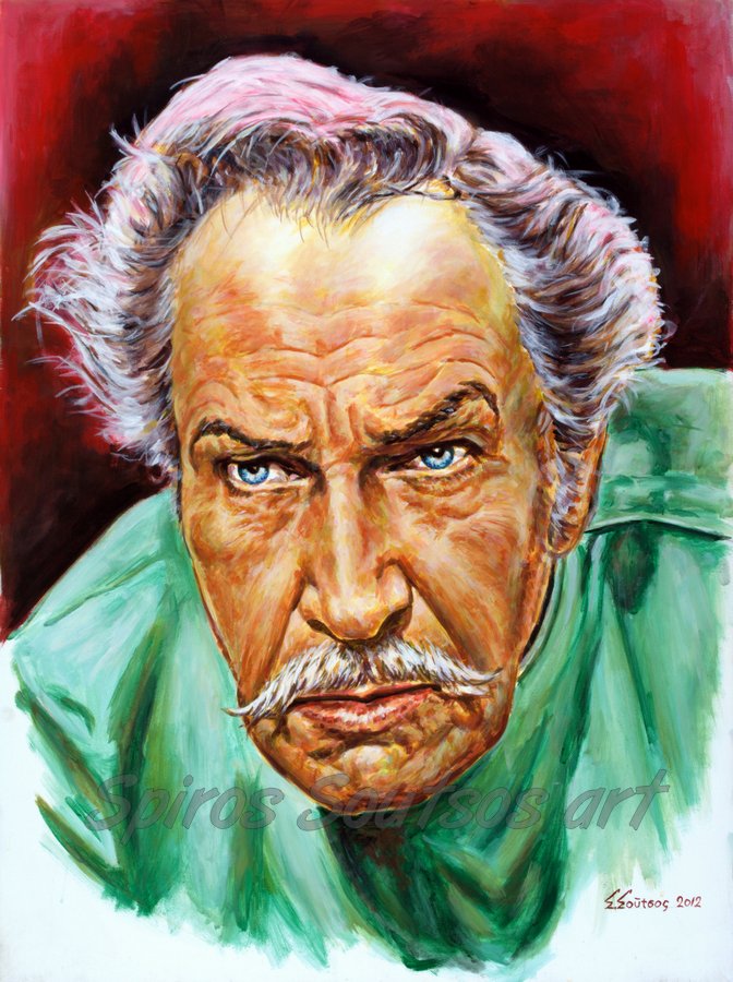 Vincent Price painting portrait “Theatre Of Blood” 1973 movie poster original artwork