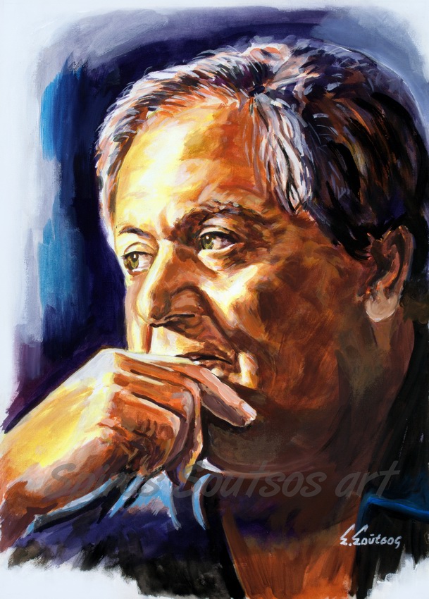Manos Hadjidakis portrait painting / Μάνος Χατζιδάκις πορτραίτο, πίνακας ζωγραφικής, αφίσα