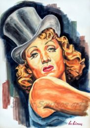 Marlene_Dietrich_portrait_painting_Blaue_Engel_Blue_Angel_movie_poster