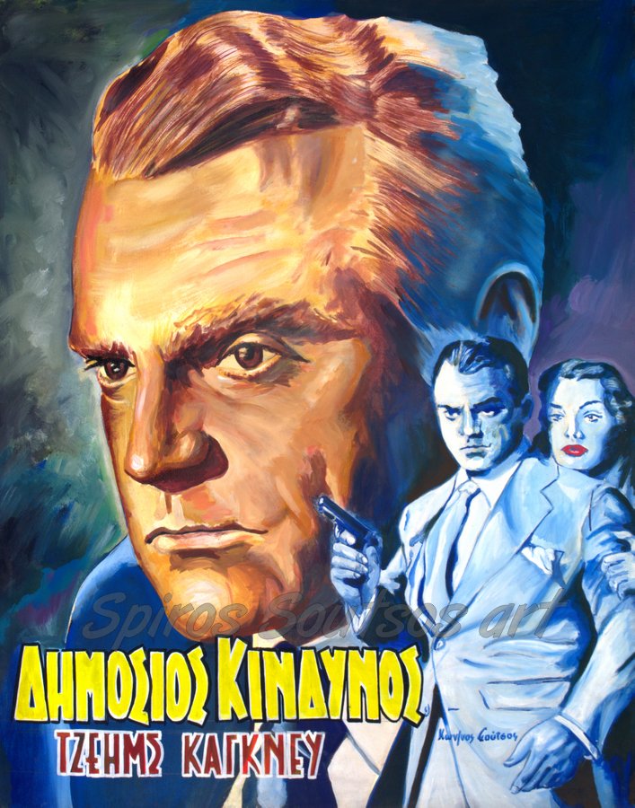 Public Enemy (1931) James Cagney painting portrait, movie poster art