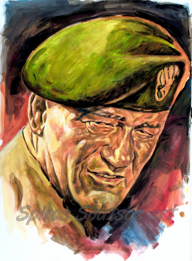 John Wayne, The Green Berets (1968) original painting portrait, movie poster