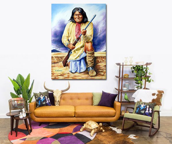 Geronimo_painting_portrait_canvas_poster_apache_indian_sofa