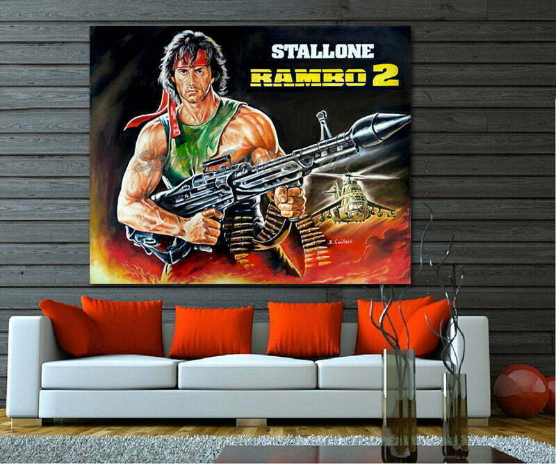 Rambo Sylvester Stallone Poster Canvas Art Print 50cmx76cm